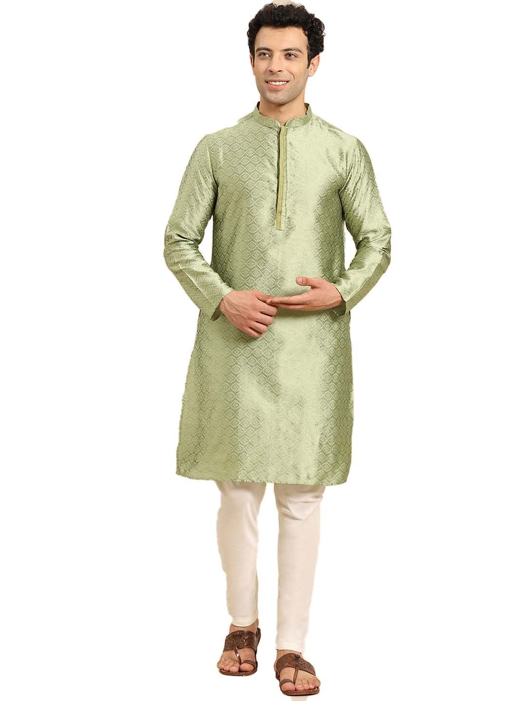 amodh by kisah Men's Navy Blue Cotton Festive Wear Regular Fit Woven Design Kurta | Indian Wedding Wear Kurta | Festive Ethnic Kurta-picture-31