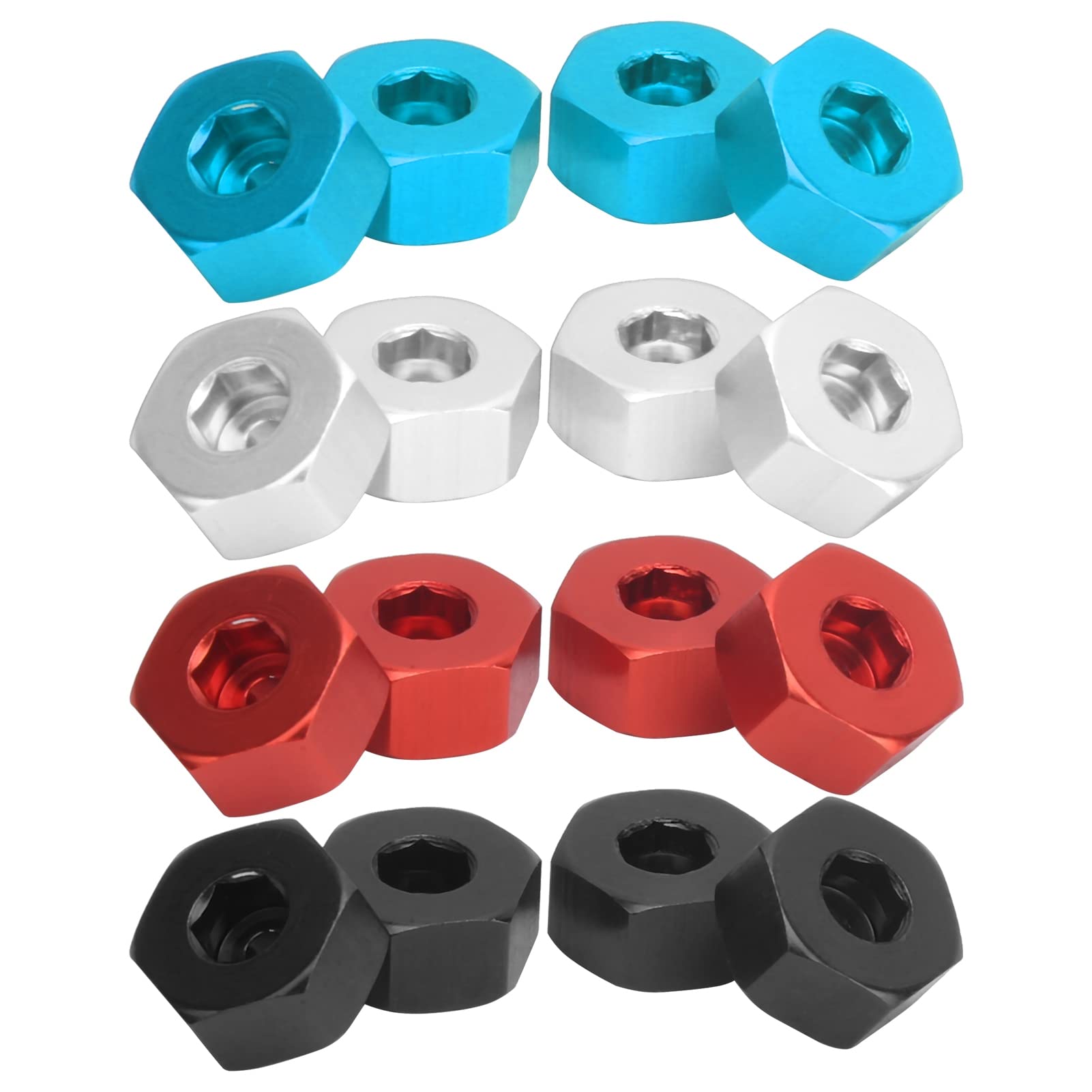 Adaptateurs De Moyeu Hexagonal 5mm→12mm Pour WPL D12 1/10 - 4 Pièces En Alliage D'aluminium, Avec Vis - Accessoires RC