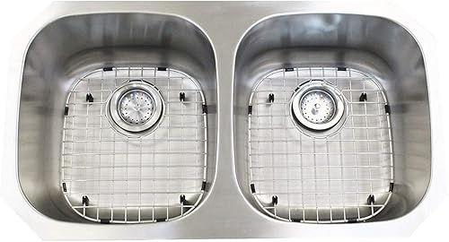 Miniatura 5 de Rejillas protectoras de cocina de acero inoxidable de 13 x 12 pulgadas para fregaderos, estantes universales de drenaje de doble tazón, rejilla