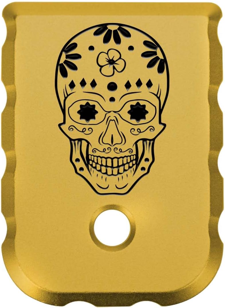 NDZ Performance Extra Thick Magazine Base Plate for Glock 17 19 22 23 27 34 45 Gen 1/2/3/4/5, 9mm .40, Anodized Aluminum W/Black Laser Engraving, Made in The USA - Choose Image & Plate Color