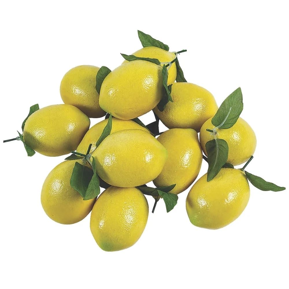 Limones artificiales 12pc duraderos que no se pudren para adorno de mesa
