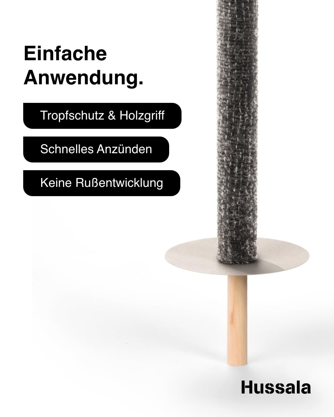 Hussala Diamond Wachsfackeln 30 Stück 135 min mit Holzstab und Tropschutz Garten Fackeln