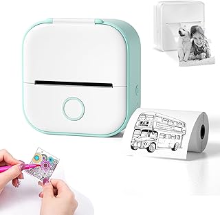 HIDRUO Doodle Dash Printer, Note Buddy Doodle Dash, Inkless Sticker Printer, Fast Printing Portable Mini Thermal Printer for Learning Assistance, Study Notes, Memo, Fun, Work, Journals (Full Green)