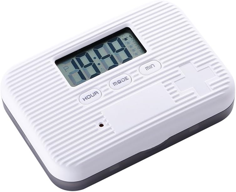 Mini Pill Dispenser with Auto-Timed Reminder Smart Pill Organizer with Alarm Clock Vibration Timer & Smart Seal – Compact Travel-Friendly Medication Box for Travel & Daily Use (Gray, 6 Compartments)