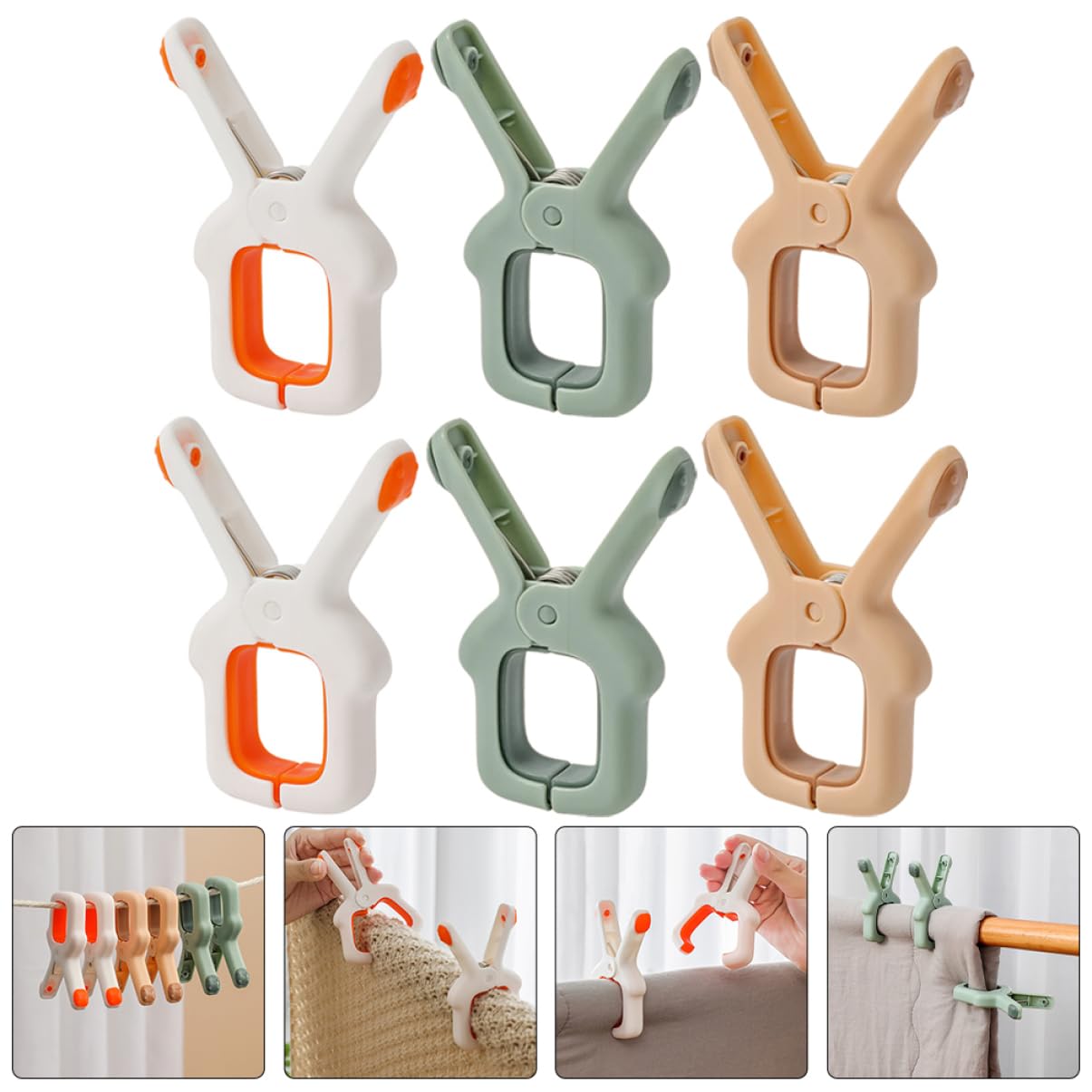 TOPBATHY 18pezzi Mollette Antivento Per Bucato Da Plastica Per Fissare Panni Coprimaterassi e Coperte Resistente e Leggero Arancione Per Uso Quotidiano e All Aperto