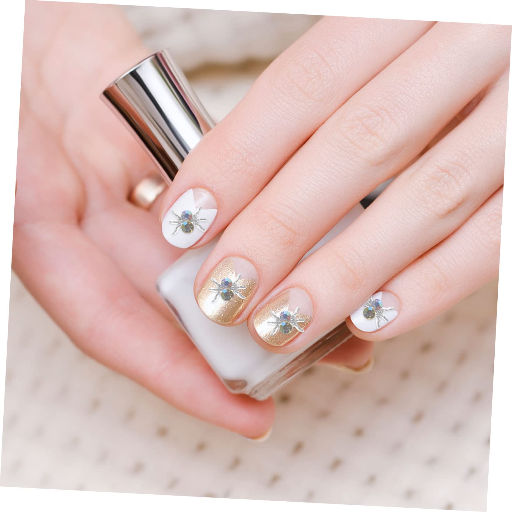 Healvian 300pezzi Charms Per Unghie Forma Di Ragno Per Decorazione Manicure Per Halloween e Occasioni Festive Adatti Unghie Naturali e Finte