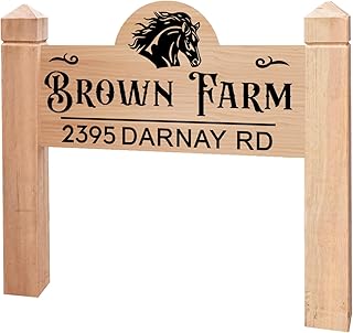Personalized Horse Barn Horse Wood Carved Signs, Rustic Wood Farm Sign With Stake, Farmhouse Address Sign, Custom Last Name Sign for Home, Gift from Farmer