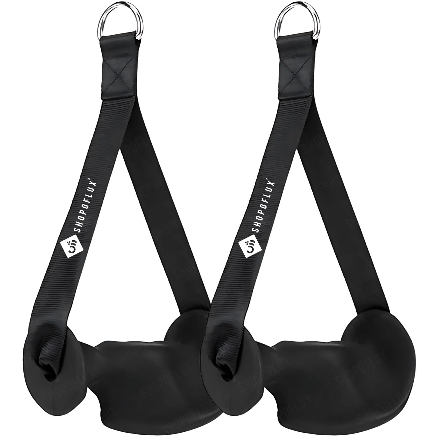 SHOPOFLUX- Ergonomic D Handle Grips – Cable Machine Attachment for T-Bar Row, Tricep, Pull Exercise – Strength Training Handles for Home & Commercial Gym (Set of 2) (Black TPE)-image-34
