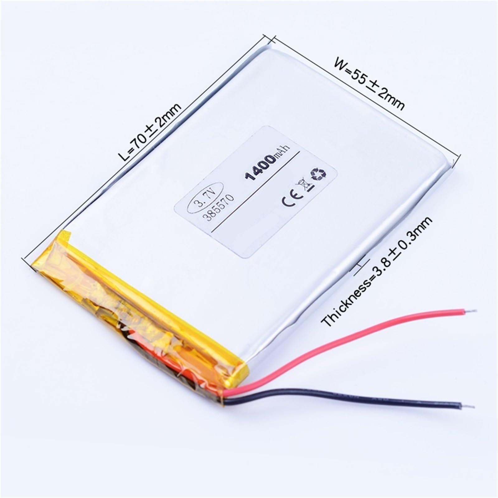 385570 3,7 V 1400 mAh, 10 pièces