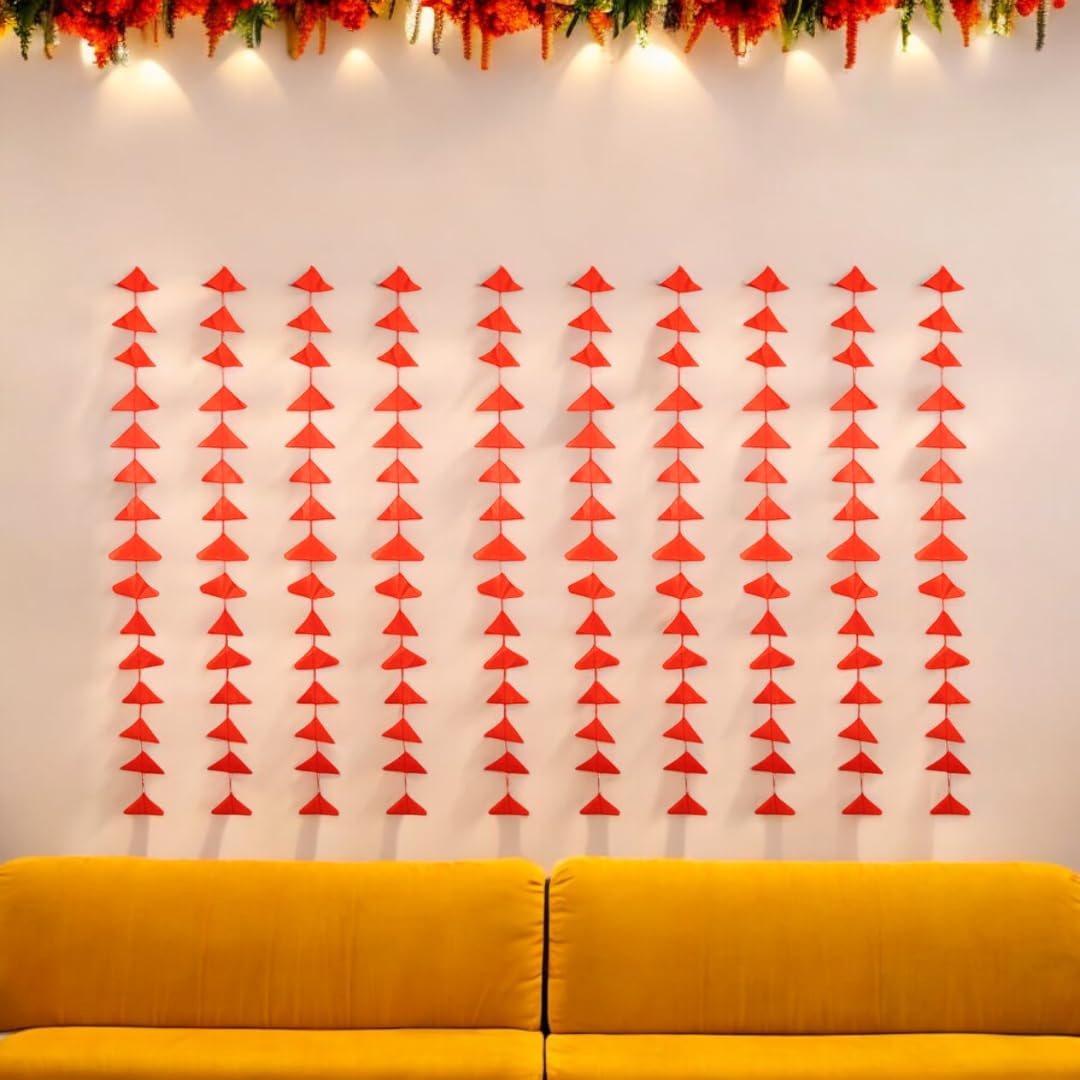 The Banner Company Vibrant Stitched Paper Garlands for Festivals - Cheerful Decor for Holiday Celebrations Diwali/Pooja/Ganesh Chathurthi/Mehendi Decoration(Set of 5 Orange Samosa) (B0DDCGV8PM) Amazon Price History, Amazon Price Tracker