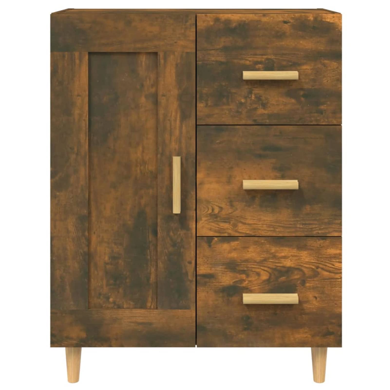 Tidyard Buffet Bois Buffet Cuisine Commode Meubles Rangement Organisateur de Maison 69,5x34x90 cm Bois d'ingénierie Chêne fumé