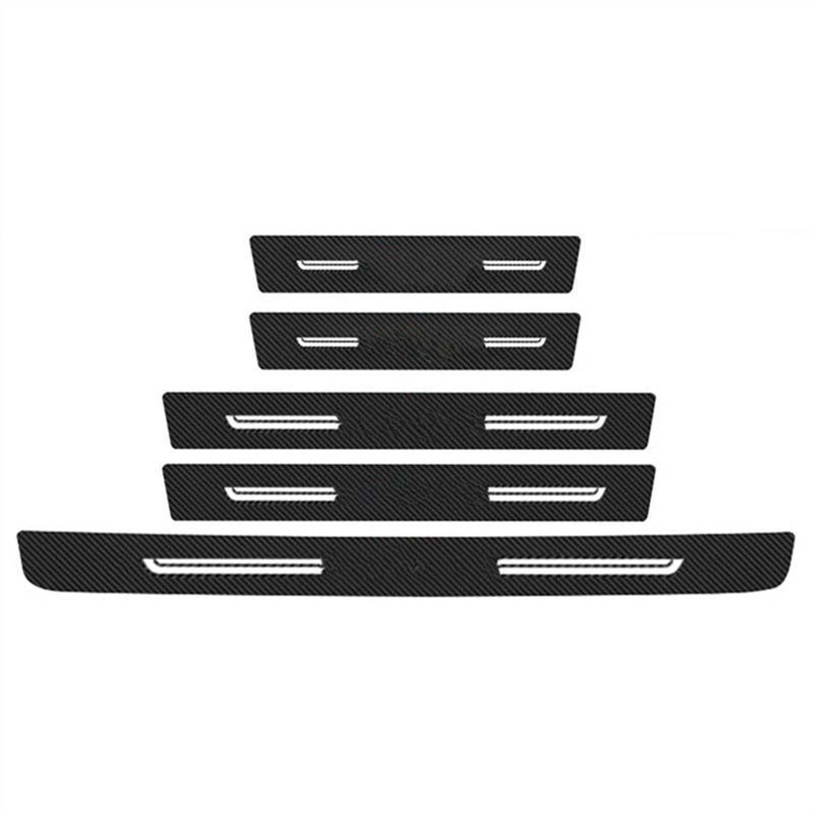 for A4 Car Door Threshold Sill Stickers Protective Film Decals Strip Car Door Entry Pedal Guards Bumper Protector Strip(5pcs)