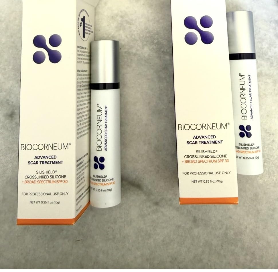 BioCorneum Advanced Silicone Scar Gel (10g) with SPF 30 - Effective Treatment for Surgical and Cosmetic, C-Sections, Burns, Trauma, Keloid and Hypertrophic Scars (2 pack)