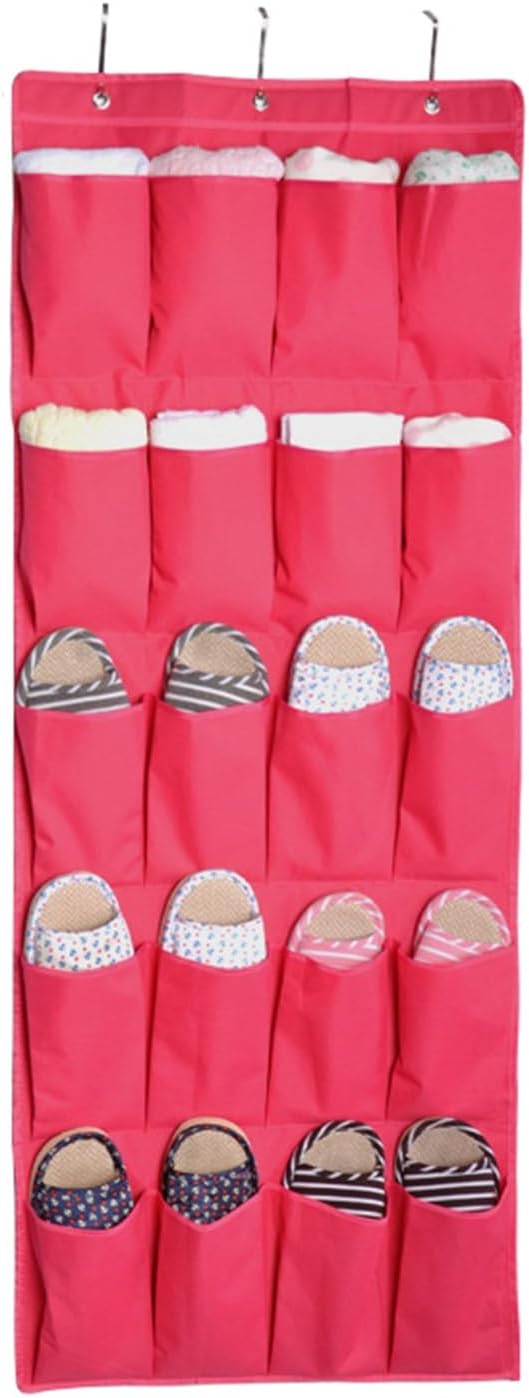 Over Door Shoe Storage Hanging Organiser Over The Door Hanging Storage 20 Pockets Over The Door Shoe Storage Shoe Hanging Storage Shoe Racks Storage for Kitchen Closet (Pink)