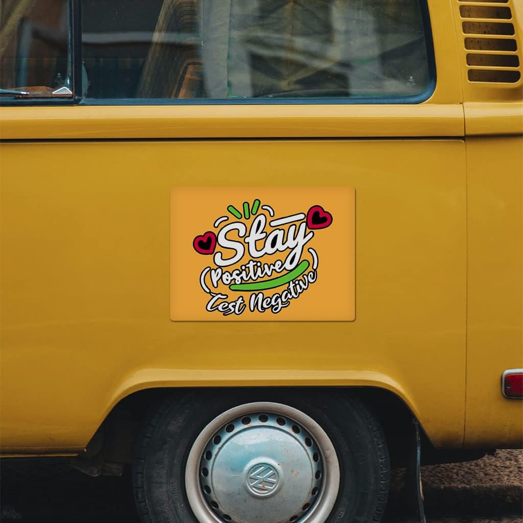 Stay Positive Car Magnet 2 PCS - Heart Car Magnet - Printed Sticker
