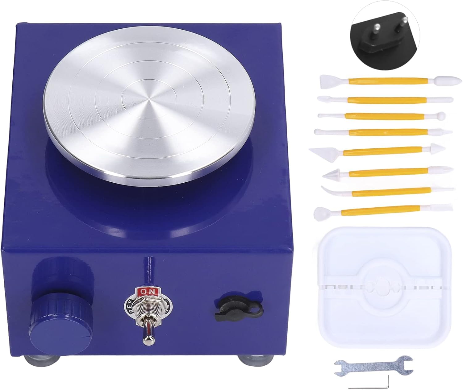 Mini Torno de Alfarería de Colores Brillantes, Estructura Compacta, Fácil Operación, Resistente Al óxido, Rendimiento Estable, Muy Duradero, Adecuado para Niños y Interacción