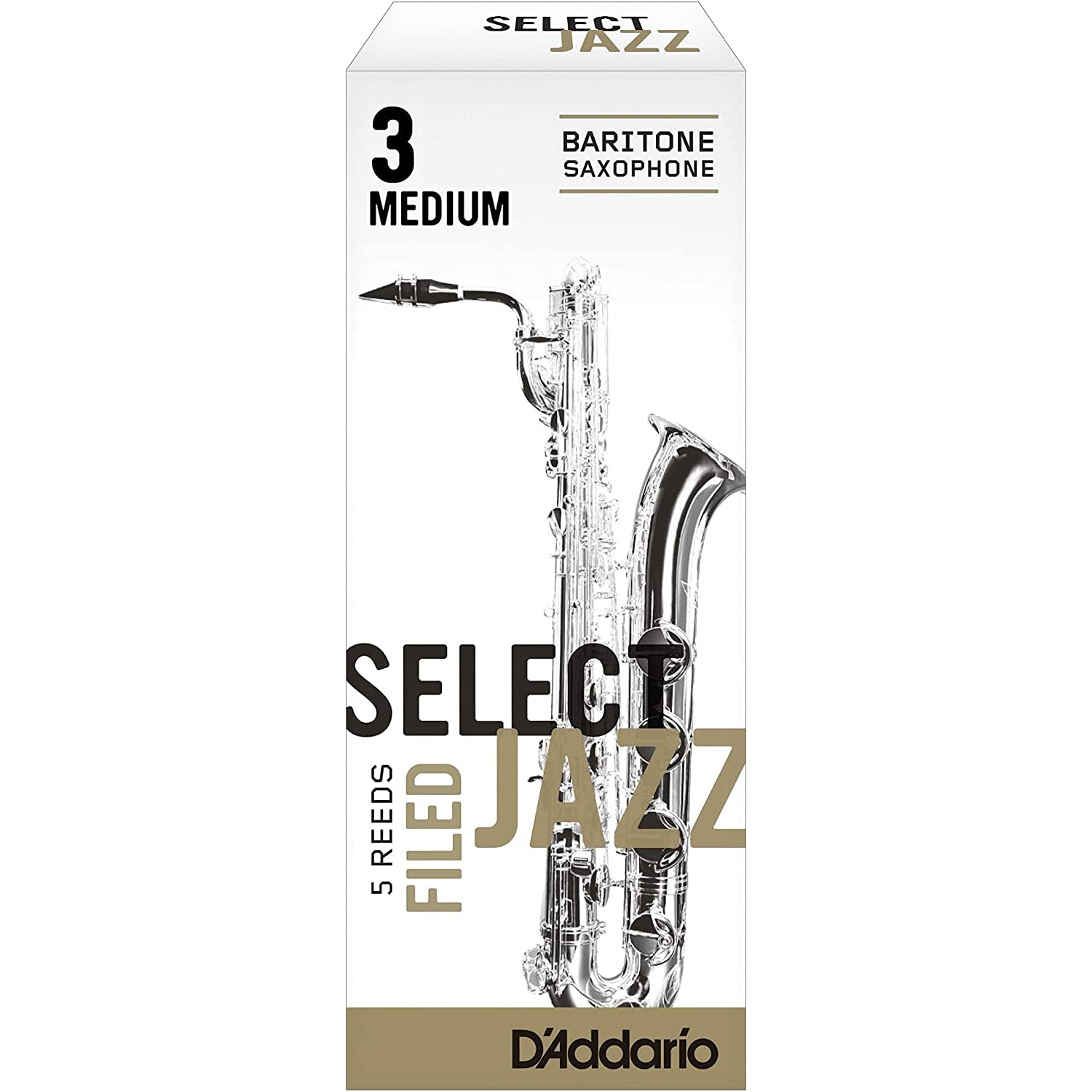 RicoFiled Medium 3 Strength Select Jazz Reed for Baritone Sax (Pack of 5)