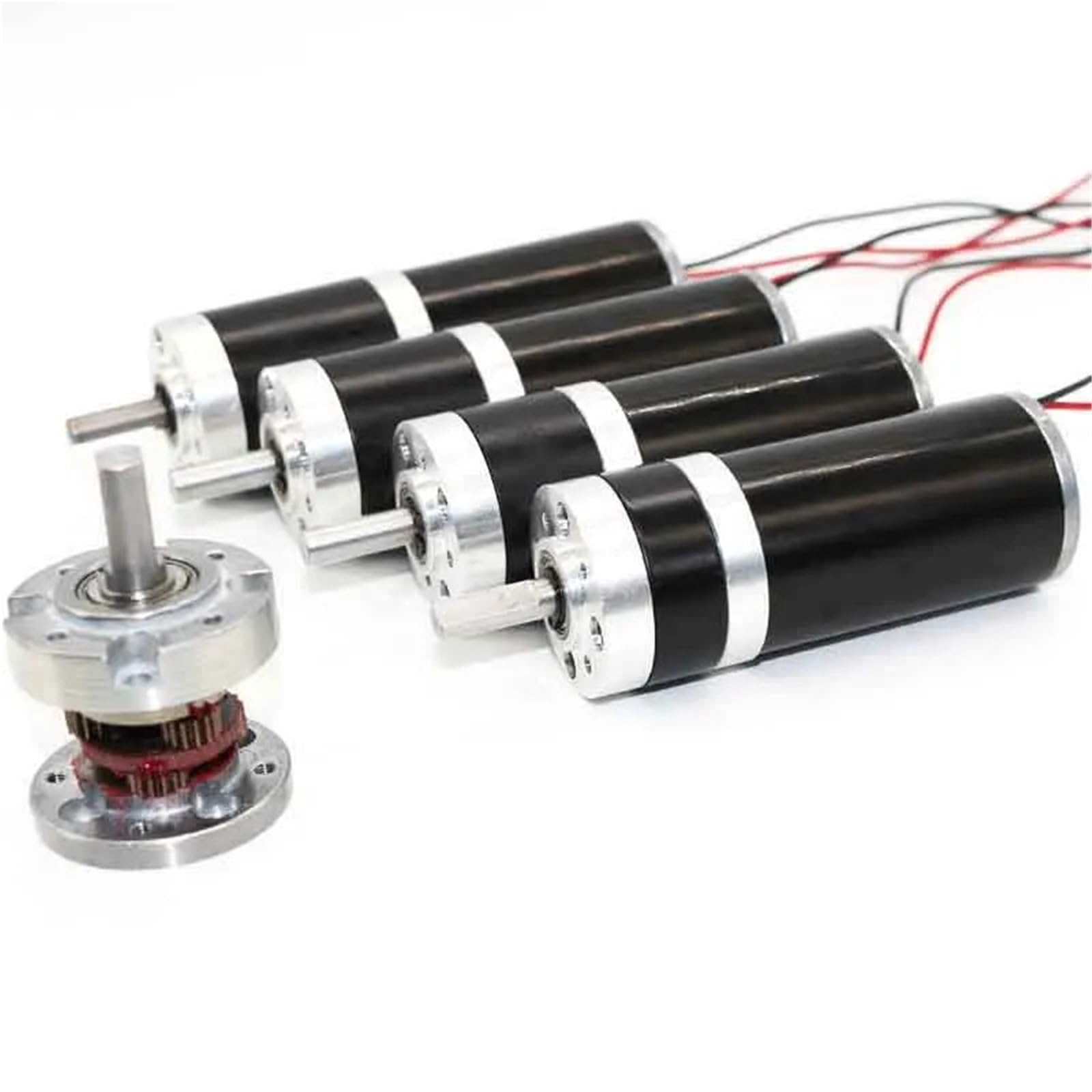 Mini motorreductor planetario de 12 V/24 V, 32 mm, reductor de velocidad ajustable, alto Tq, bajo nivel de ruido, motor de escobillas de carbón de avance/retroceso.(With bracket 6mmaxis,80R,12V motor)