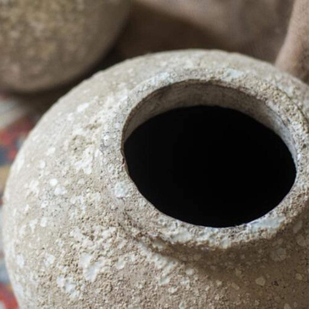Jarrón de escritorio, jarrón de suelo retro para el hogar, jarrón moderno con flores secas, adornos decorativos, macetas de barro retro, cerámica de piedra hecha a mano, decoración para sala de estar
