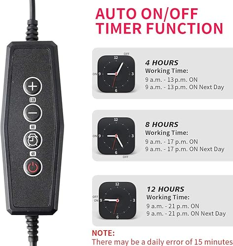 Miniatura 3 de GHodec Luz de Crecimiento, Espectro Completo Blanco 84 LED Clip Luces para Plantas de Interior en Crecimiento, Temporizador de 4812H y 5 Niveles