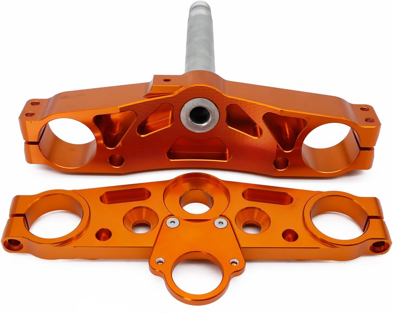 PROCNC CNC Motorcycle Lowering Triple Tree Clamp Upper Lower Clamp Fit for Hond.a Grom MSX125 2013 2014 2015 (Orange)