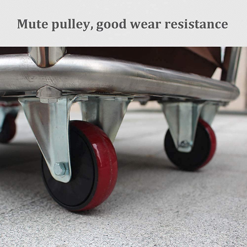 Carro De Servicio, Carro De Recogida, Carro De Reciclaje, Carro De Servicio De Acero Inoxidable Con Ruedas, Carro Multifunción Para Clasificar La Ropa, Ideal Para Hoteles Y Pensiones, Color Marrón.