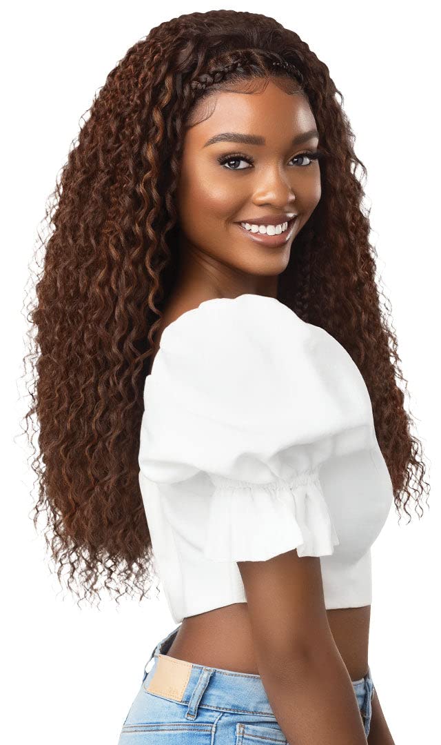 Outre Pre-Styled Synthetic HD 13X2 Lace Frontal Wig - HALO STITCH BRAID 26" (1 Jet Black)