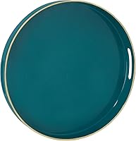 Vista 17 de MAONAME - Bandeja decorativa negra para mesa de café, moderna bandeja de servir redonda con asas, bandejas de té de plástico para estilo otomano