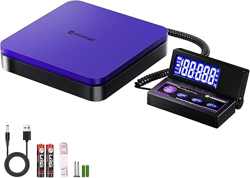 Báscula de envío digital de 110 lbs0.1 oz precisa, escala postal con 5 unidadesLCDtarefunción de retención, apagado automático, escala de franqueo