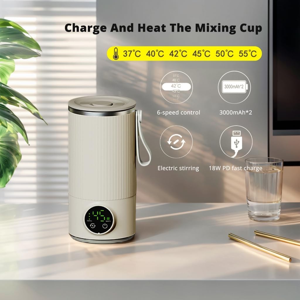 Portable Milk Frother And Steamers Mixing Cup For Travel Gym Use Durable Build