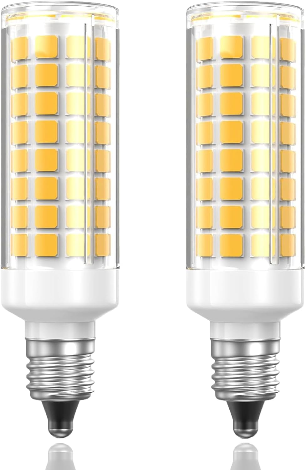 E12 LED Light Bulbs Dimmable 7W Equivalent to Halogen Bulb 75W-80W 730LM, E12 Candelabra Base JD T3 T4 Corn Light Bulb AC 120V for Kitchen Chandelier Lighting (Warm White, 2 Pack)