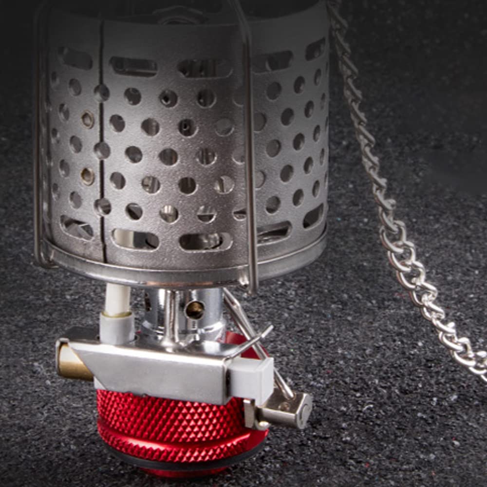 Tentock Mini Lanterna di Gas Combustibile Leggero Portatile con 80 Lumen, Lampada a Gas da Appendere per Campeggio Picnic
