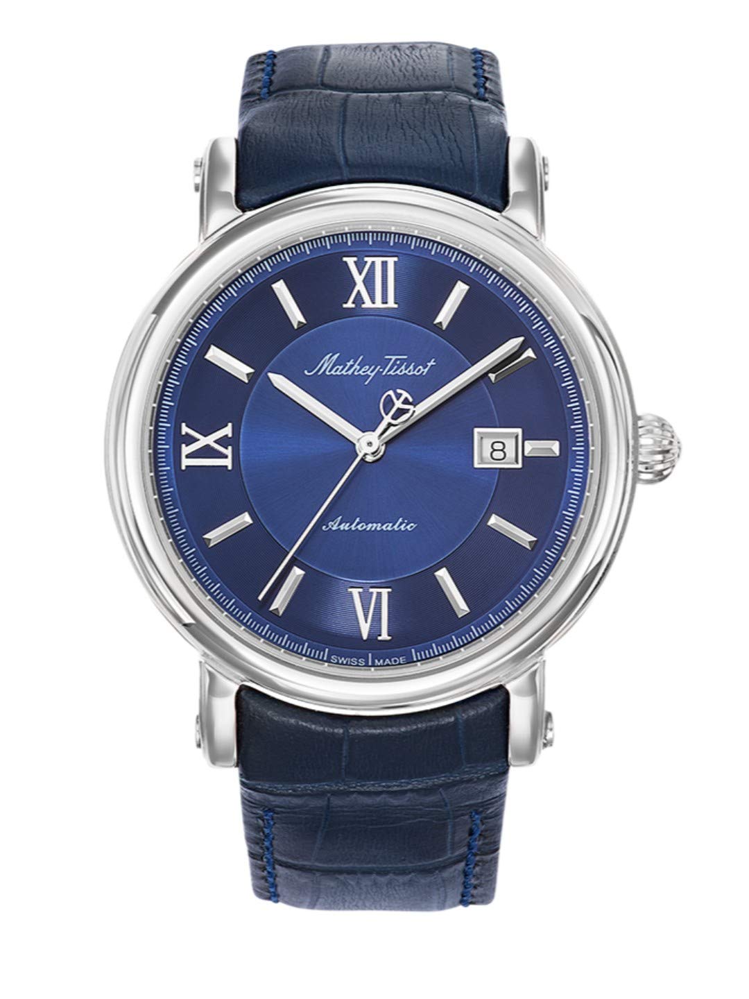 Mathey-Tissot Leather Swiss Made Automatic Renaissance Analog Blue Dial Men Watch - H9030Abu, Blue Band (B07KPTXK4P) Amazon Price History, Amazon Price Tracker