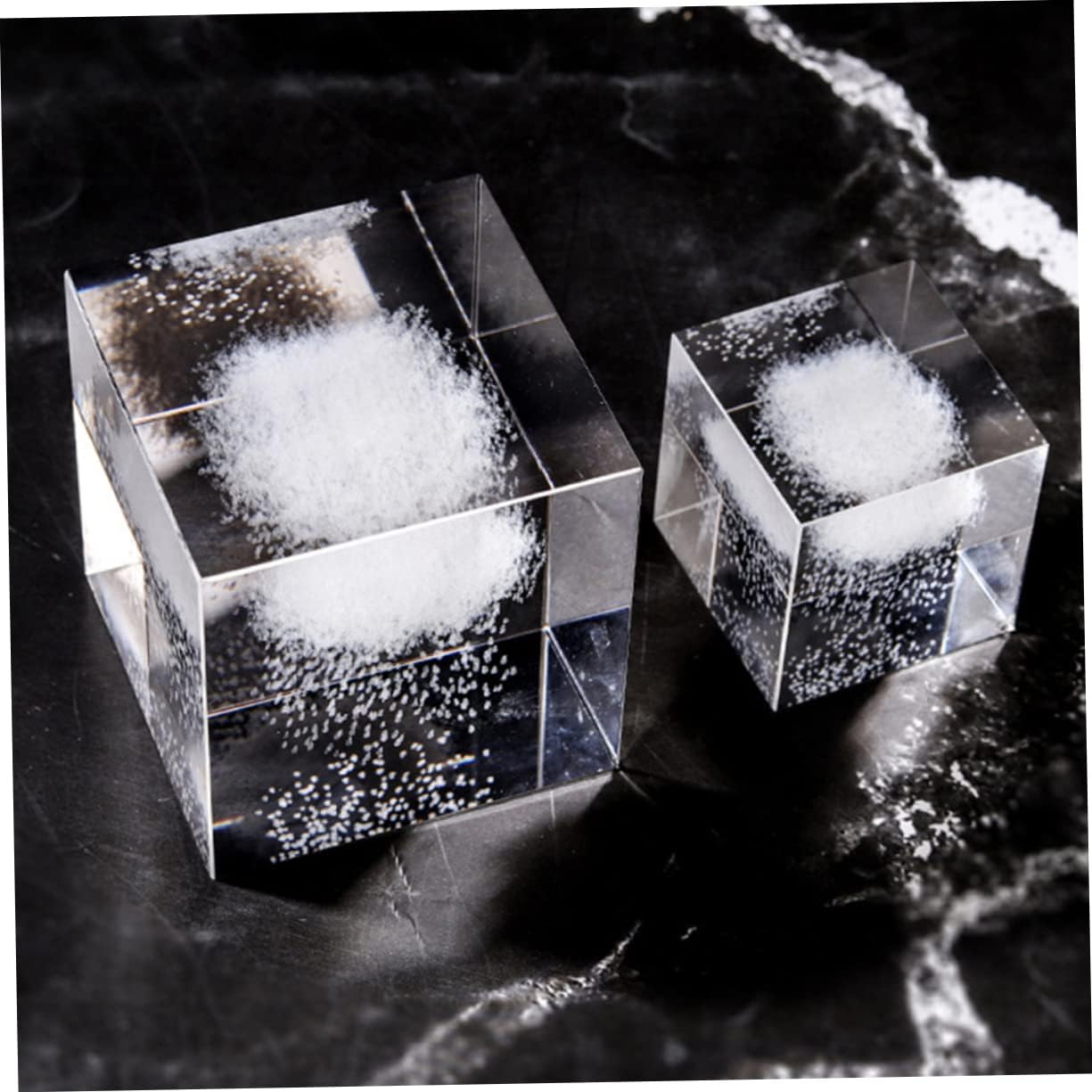 Crystal Cube Xmas White Crystal Home Decor Display image 4