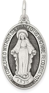 Colar com pingente de medalha milagrosa de prata esterlina 925, joias finas religiosas para mulheres, presentes para ela