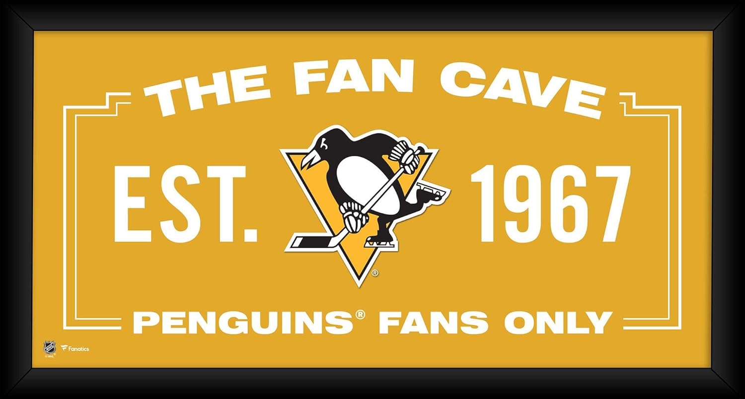 Pittsburgh Penguins Framed 10" x 20" Fan Cave Collage - NHL Team Plaques and Collages