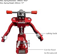 Vista 2 de HTTMT - Compresor de resorte automático para vehículos hidráulicos de servicio pesado rojo Mano, compresor de bobina de resorte, mango de elevación