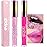 evpct 2Pcs Rose & Hot Pink Glitter Metallic Shimmer Diamond Lipstick Lip Gloss Set for Women Long Lasting Waterproof, Light Bright Rose Pink Sparkle Glitter Matte Liquid Lipstick Lip Makeup Kit