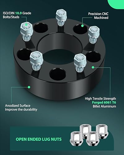 Miniatura 3 de SCITOO 4 espaciadores de rueda de 5 x 135 de 2 pulgadas, pernos de 14 x 2 pulgadas de diámetro de 3.429 in para Ford para F-150 Heritage 2004, para
