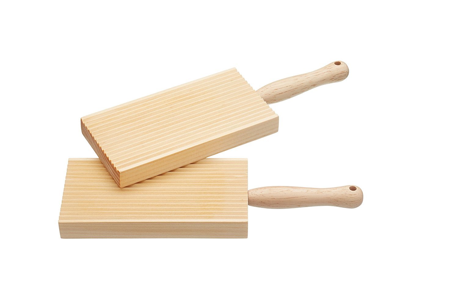 KitchenCraft Home Made Wooden Butter Paddles/Gnocchi Boards, 20 x 6.5 cm (Set of 2), wood, Brown