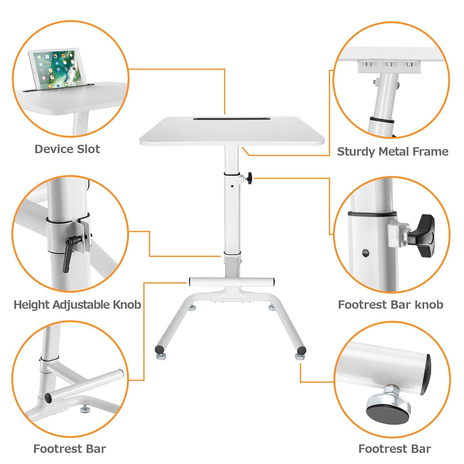 ERGO LIFE Pneumatic Height Adjustable Standing Desk SitStand Desk with