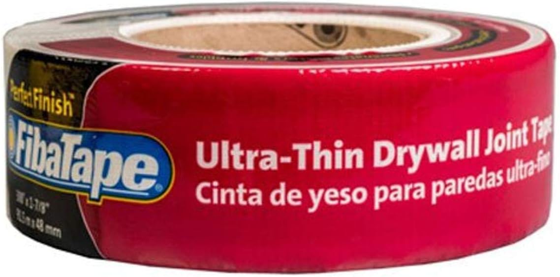 FibaTape FDW8191-U Ultra Thin Drywall Tape 1-7/8" x 300 ft White - Seamless Finish, Easy Sanding