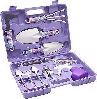 Garden Tools Succulent Tools Set, 10pcs Set Heavy Duty Aluminum Gardening Tools for Gardening, Ergonomic Handle Tools, Durable Storage Tote Bag, Gifts Tools for Men Women