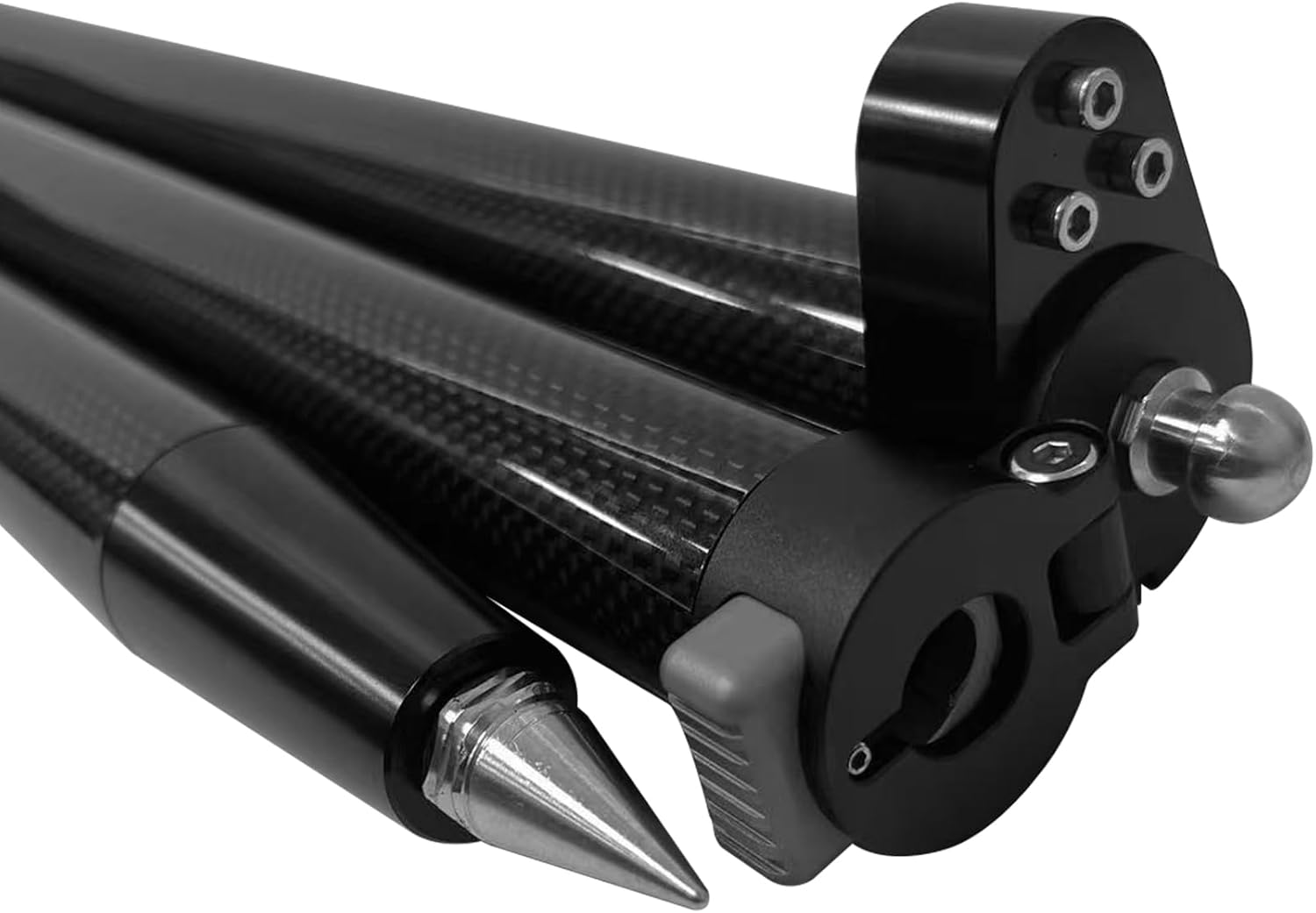 1.8m 6Ft Carbon Fiber Folding Survey Pole with Quick Release Connectors & Bubble Level, RTK GNSS Prism GPS Rover Rod, OD 32mm, 5/8"-11 Male Thread