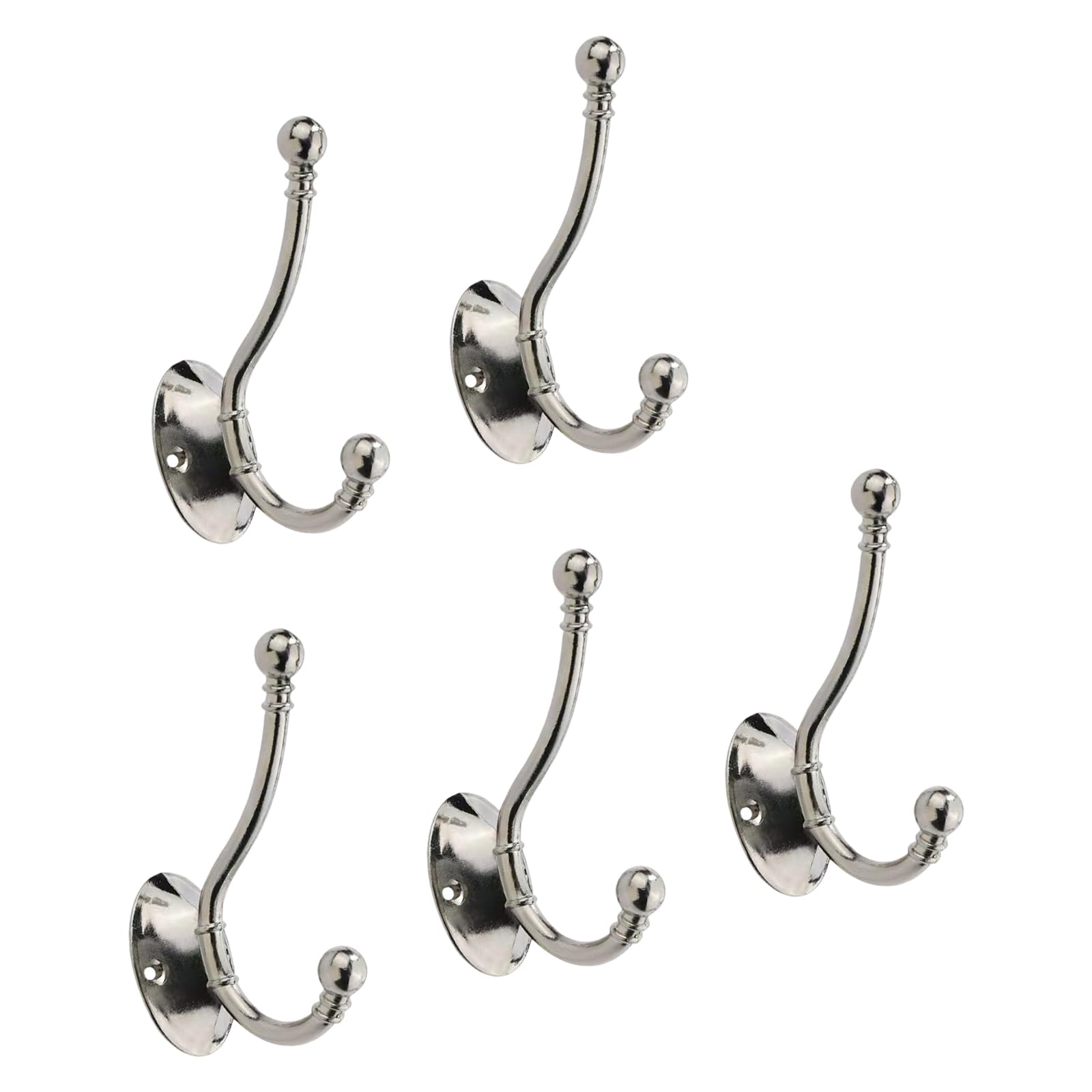 Zxfdsfdbnm Silver 5 Pack Alloy Wall Hooks Heavy Duty Rustproof For Towels Clothes Hanging Bathroom Kitchen Wall Hook