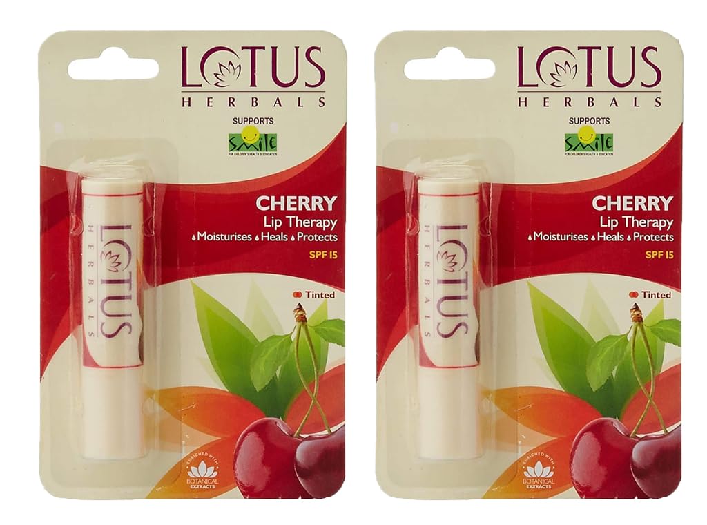 Lotus Herbals Lip Therapy Cherry, 4g (Pack of 2)