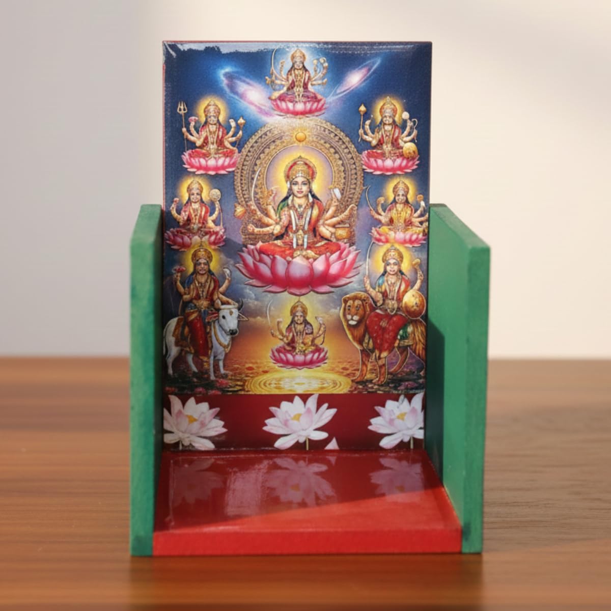 Handmade Mada Vilakku | Traditional Goddess Ashthalakshmi Wall Mounted Diya Stand | Vilakku Madam Entrance Diya | Diya Stand for Wall | vilakku Madam (Single Piece) (2 Piece)-image-6