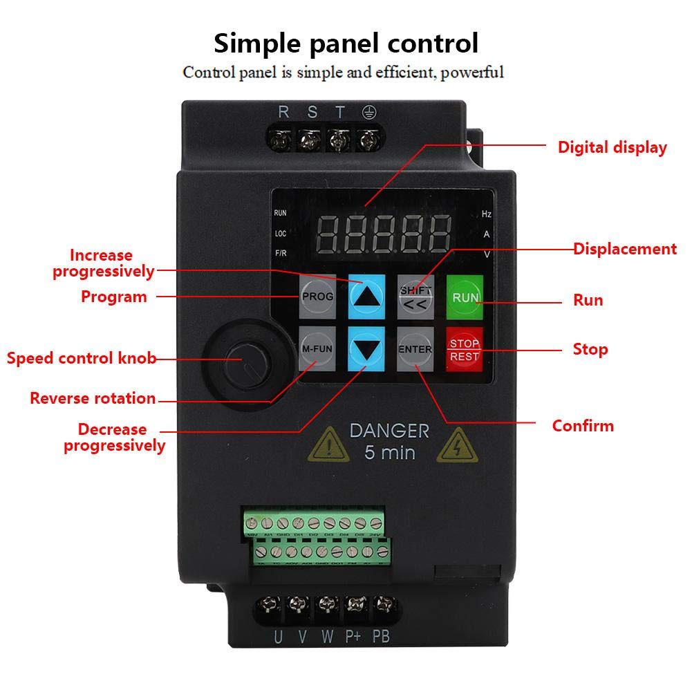 Akozon Driver di frequenza, SKI780 2.2kw 380V Ingresso e uscita trifase Mini motore universale Convertitore di frequenza VFD Inverter