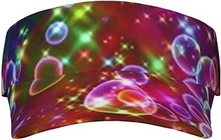 TOMPPY Colorful Rainbow Stars Printing Adult Sunscreen Visor Cap Adjustable Velcro Sunscreen Visor Hats for Men Women