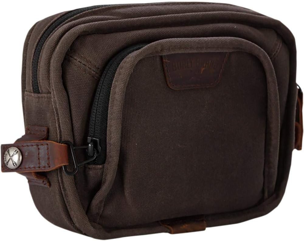 Burly Brand B15-1012D Handlebar Bag - Dark Oak Waxed Cotton